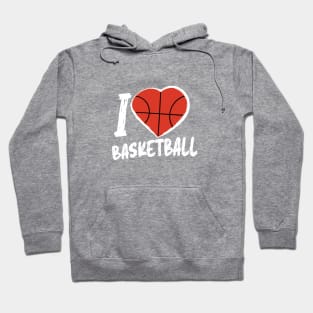 I love Basketball - Grunge Design - White Text. Hoodie